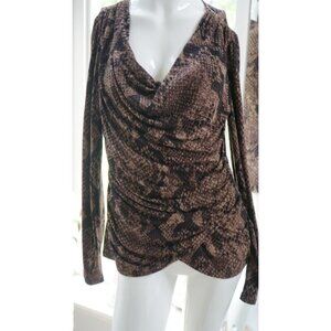 V=T Tahari Snake Skin Print Top